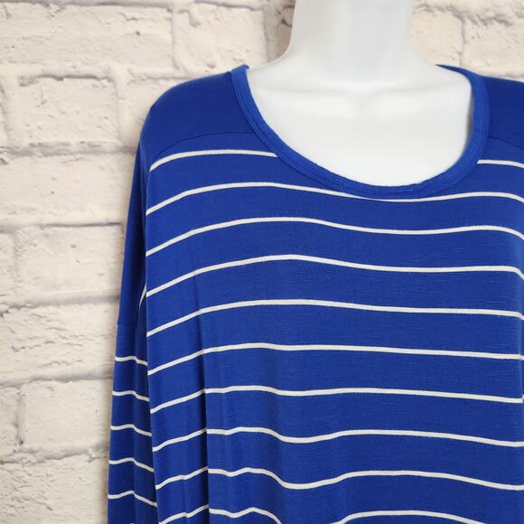 Old Navy Top Womens Size Large Boyfriend Drapey Tee Stripe - Picture 3 of 12